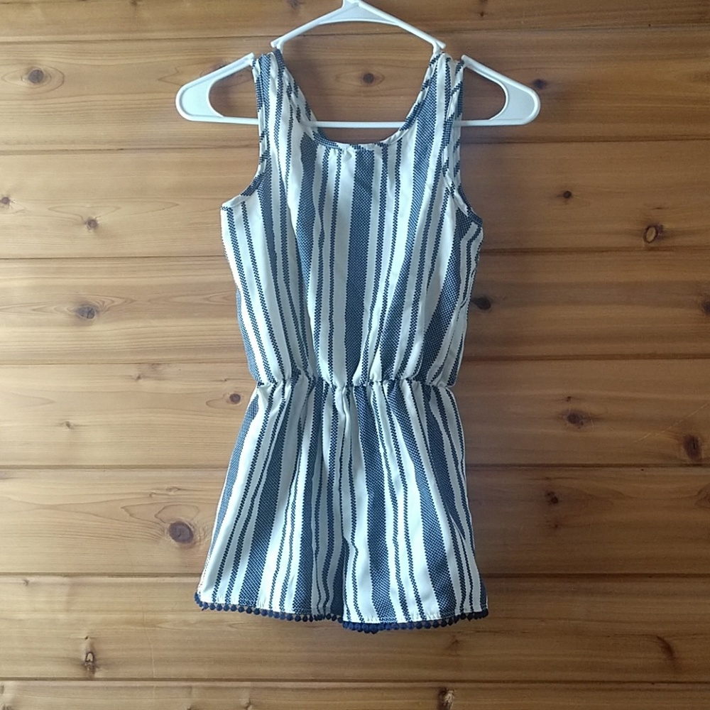 Girl's striped romper